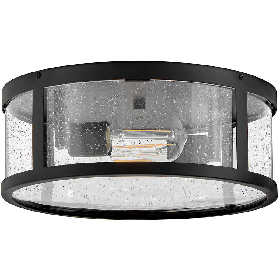 Alfie 2 Light 14 inch Black Outdoor Flush Mount
