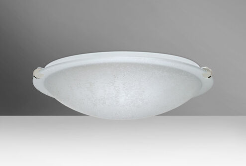 Trio 16 2 Light 16 inch Polished Nickel Flush Mount Ceiling Light in Incandescent, Stucco Glass