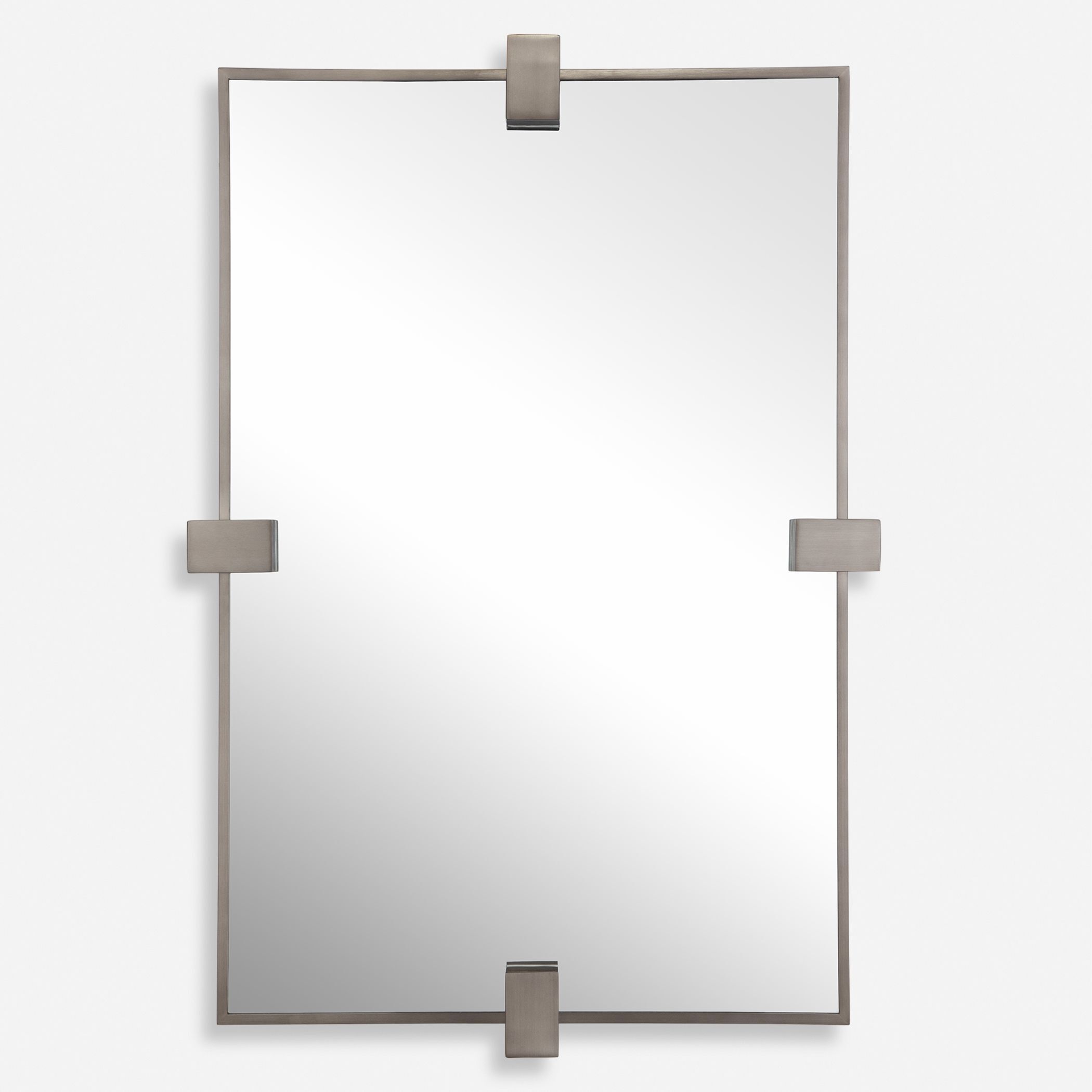 Bateau 37.25 X 25.25 inch Plated Brushed Gun Metal Mirror