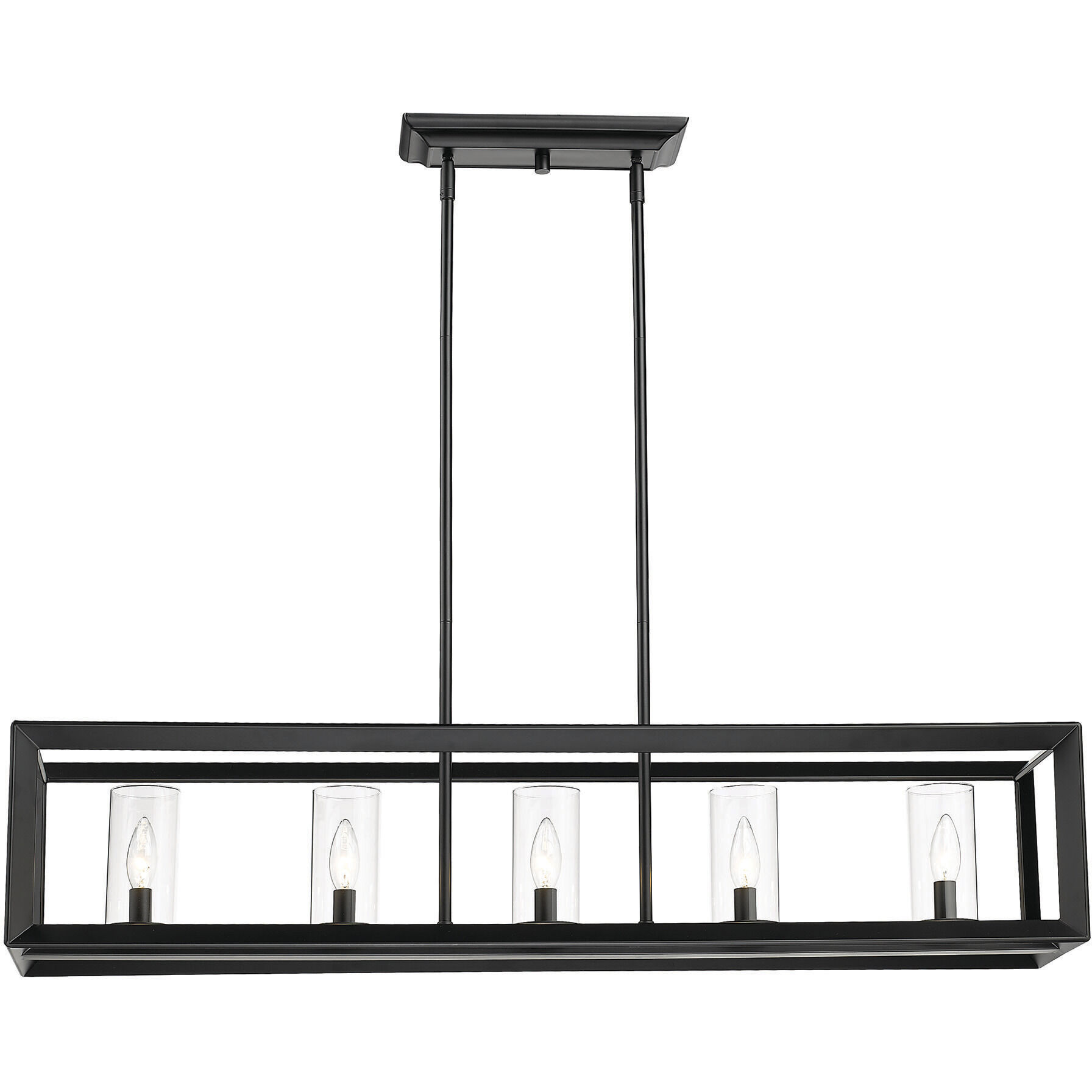 Smyth Island Light Ceiling Light in Matte Black, Clear Glass