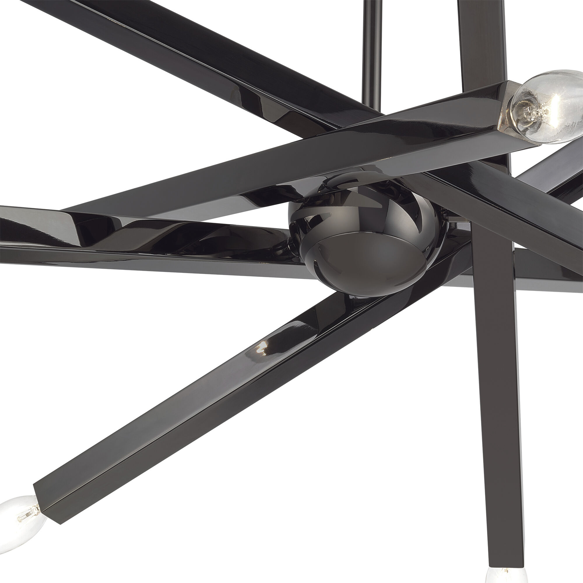 Monaco 10 Light 32 inch Black Chrome Chandelier Ceiling Light