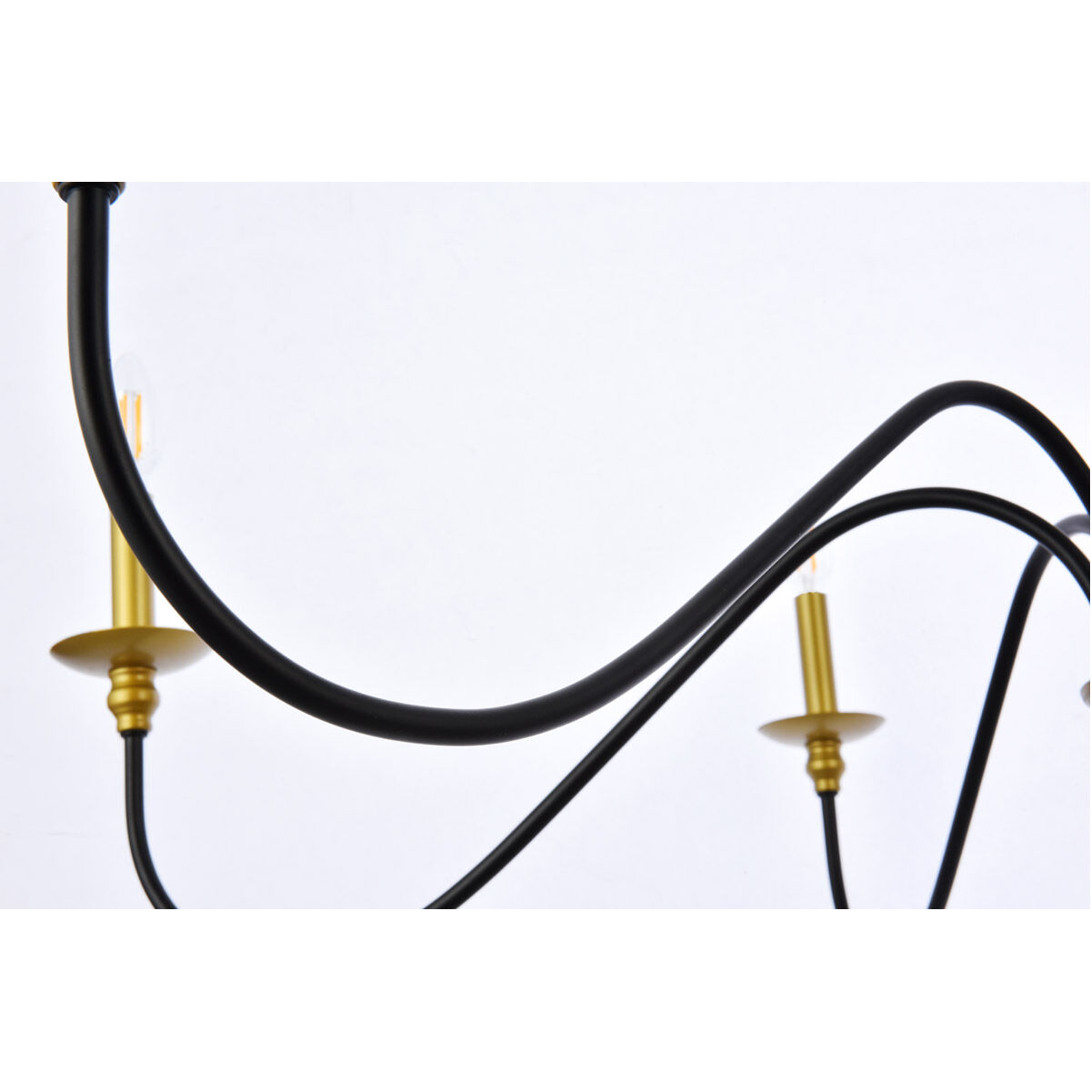 Rohan 6 Light 42 inch Brass and Black Chandelier Ceiling Light