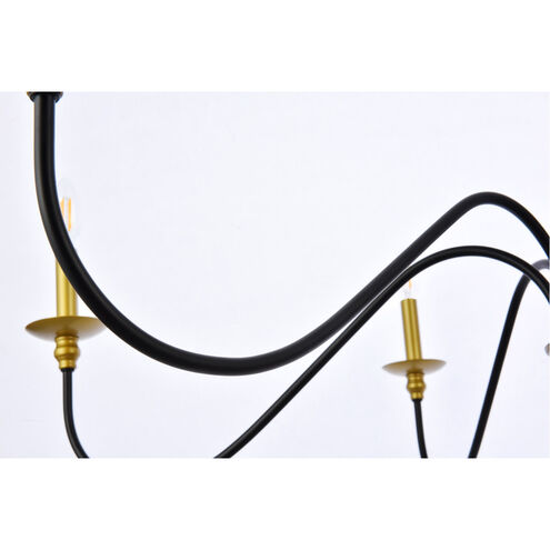 Rohan 6 Light 42 inch Brass and Black Chandelier Ceiling Light