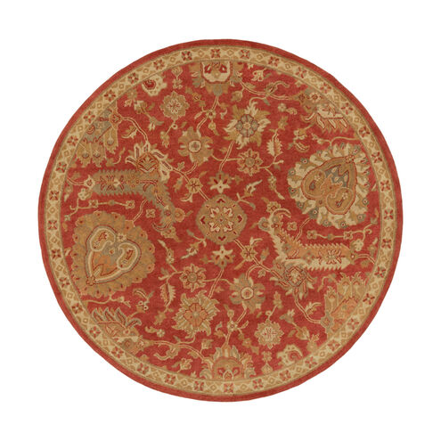 Ancient Treasures 96 inch Red and Brown Area Rug, Wool