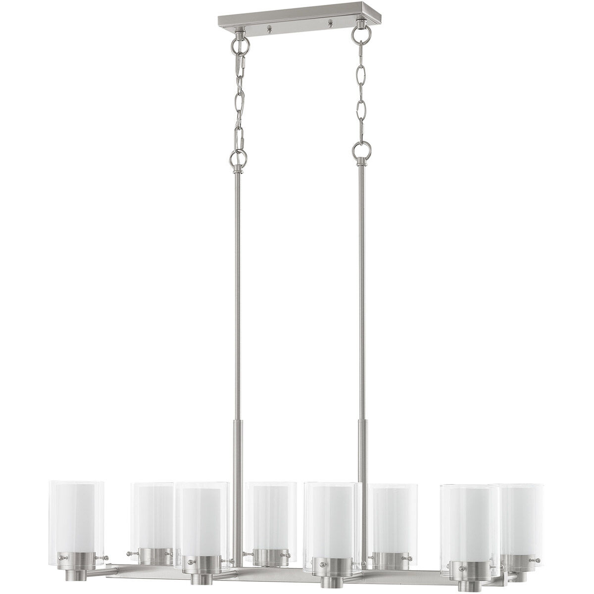 Manhattan 8 Light 18 inch Brushed Nickel Chandelier Ceiling Light