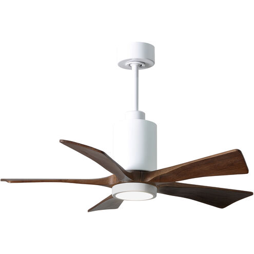 Atlas Patricia-5 42 inch Gloss White with Walnut Tone Blades Ceiling Fan, Atlas