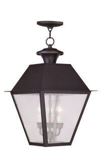 Mansfield 3 Light 12 inch Bronze Outdoor Pendant Lantern