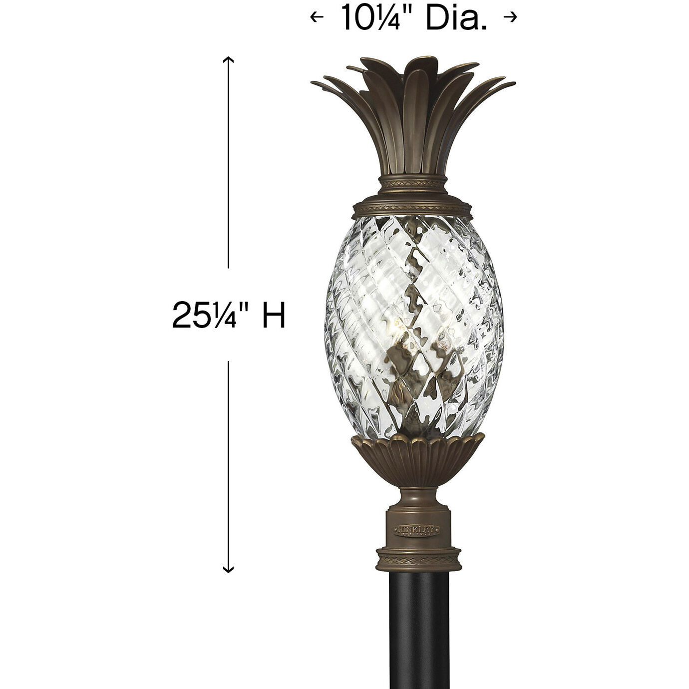 Plantation 3 Light 25.25 inch Copper Bronze Outdoor Post Mount Lantern in Non-LED