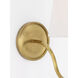 Amber Lewis Lyndsie LED 6 inch Hand-Rubbed Antique Brass Cordless Sconce Wall Light in Linen, Small