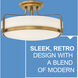 Harper 3 Light 18 inch Heritage Brass Indoor Semi-Flush Mount Ceiling Light in White