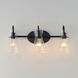 Ava 3 Light 22 inch Black Bath Vanity Wall Light