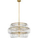 Waterford Killarney LED 32 inch Natural Brass Layered Drum Chandelier Ceiling Light
