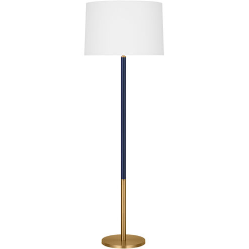 kate spade new york Monroe 61.88 inch 9.00 watt Burnished Brass with Navy Floor Lamp Portable Light