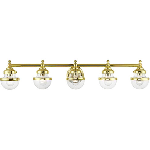 Oldwick 5 Light 42 inch Polished Brass Vanity Sconce Wall Light, Large