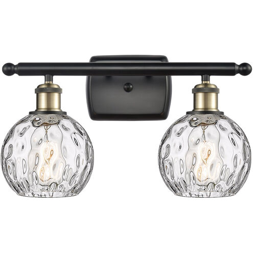 Ballston Athens Water Glass LED 16 inch Black Antique Brass Bath Vanity Light Wall Light