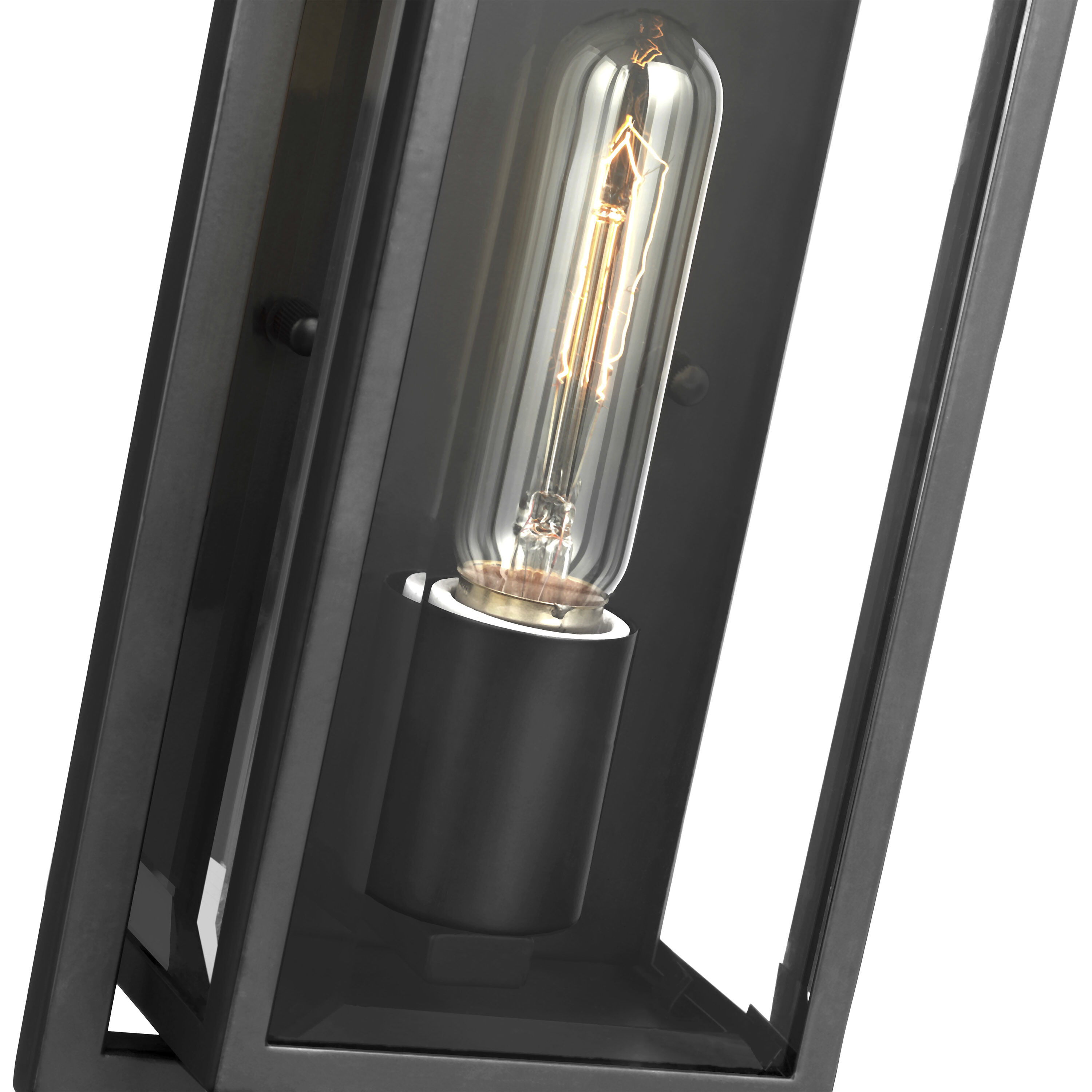 Exhibit 1 Light 14 inch Matte Black Outdoor Wall Sconce