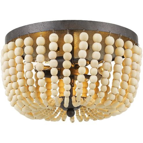 Rylee 3 Light 12.5 inch Forged Bronze Flush Ceiling Light