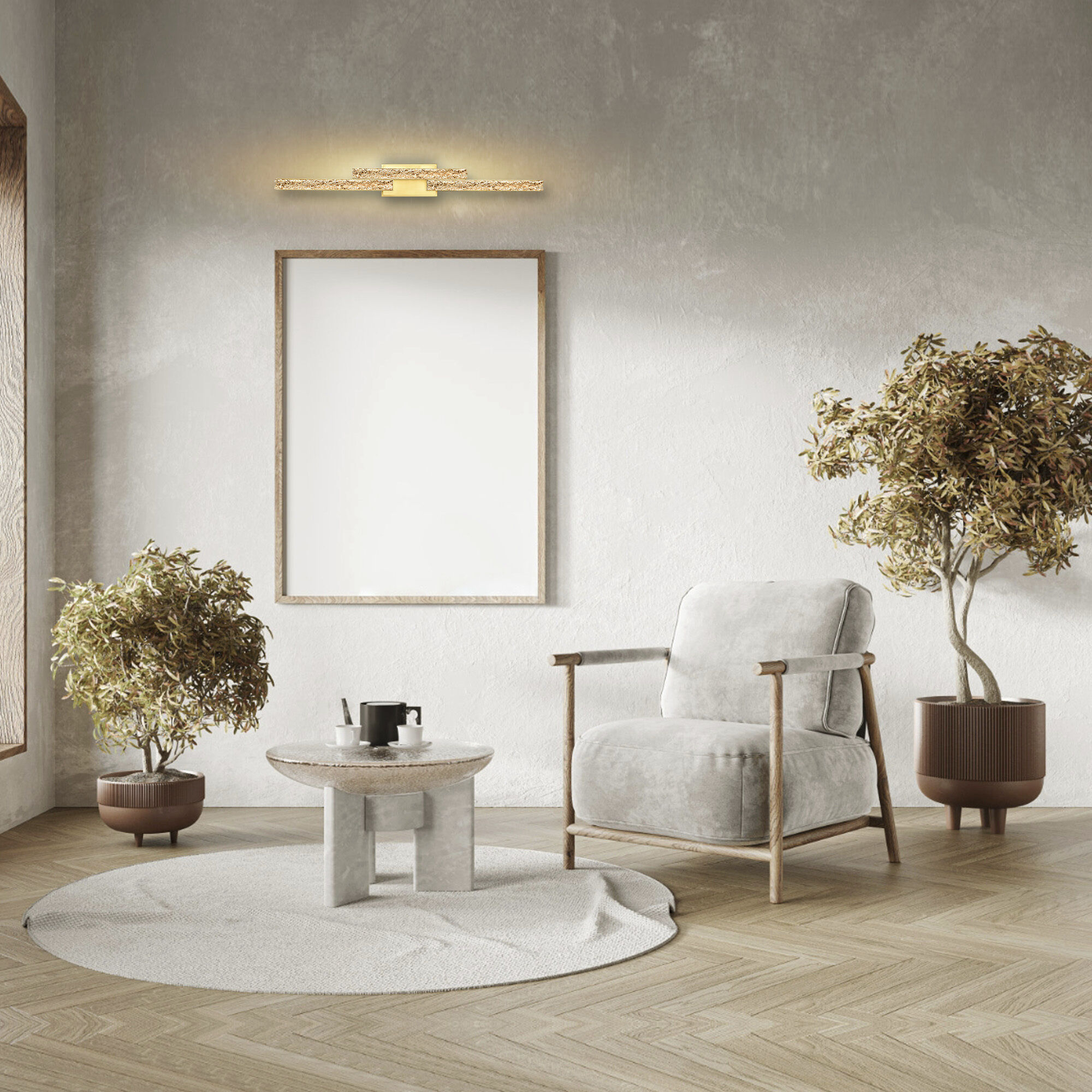 Stagger LED 36 inch Brass Vanity Light Wall Light