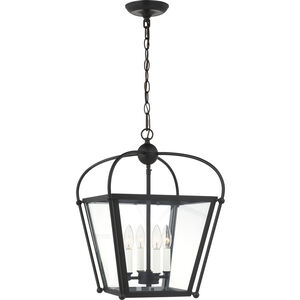 C&M by Chapman & Myers Charleston 4 Light 13.88 inch Midnight Black Pendant Ceiling Light
