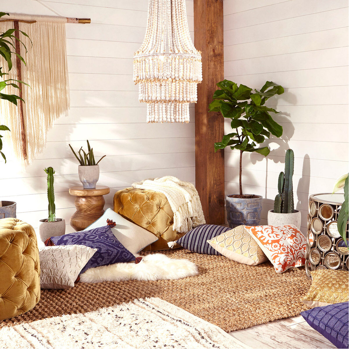 Summer Swirl 18 inch Walnut Stool