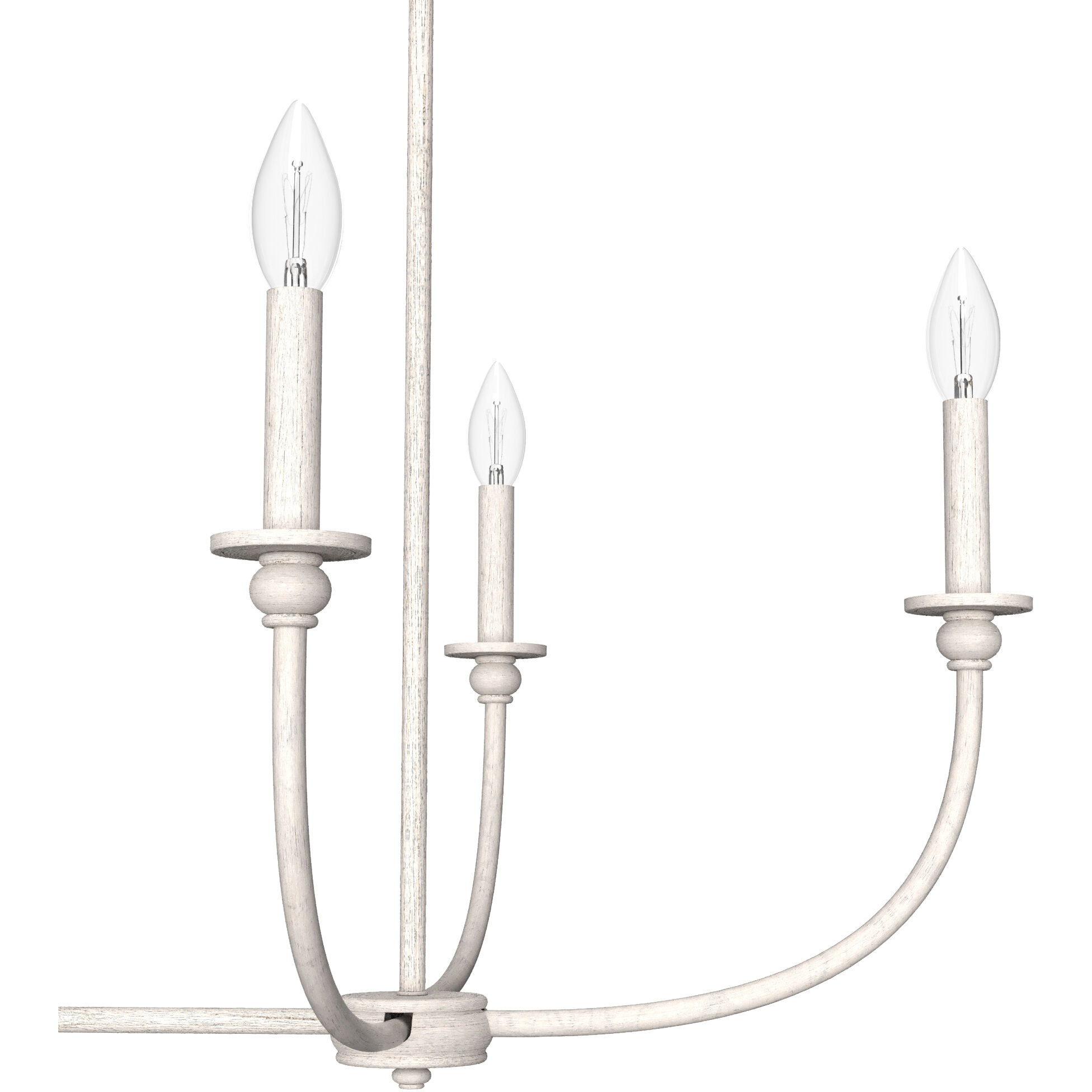 Southcrest 6 Light 36 inch Distressed White Linear Chandelier Ceiling Light