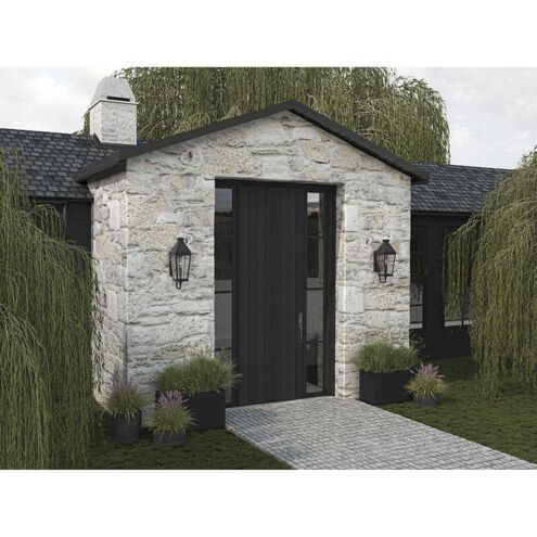 Richmond Hill 1 Light 17.5 inch Textured Black Outdoor Wall Lantern, Design Series