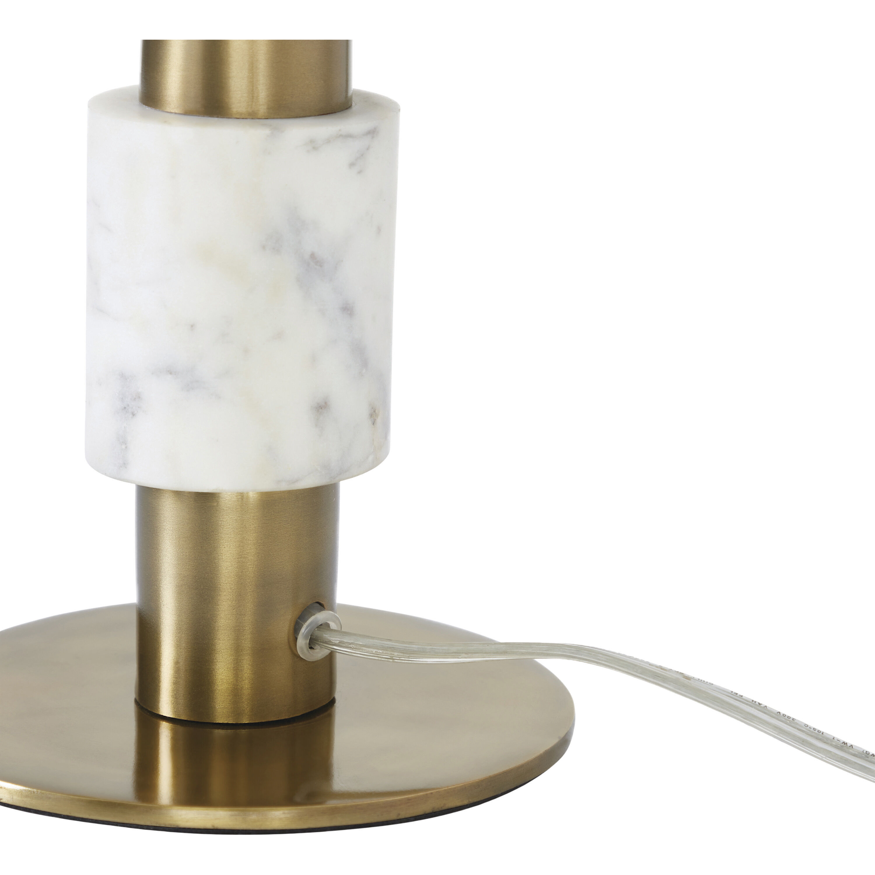 Pirot 26.5 inch 60 watt Honed White and Antique Brushed Brass Table Lamp Portable Light