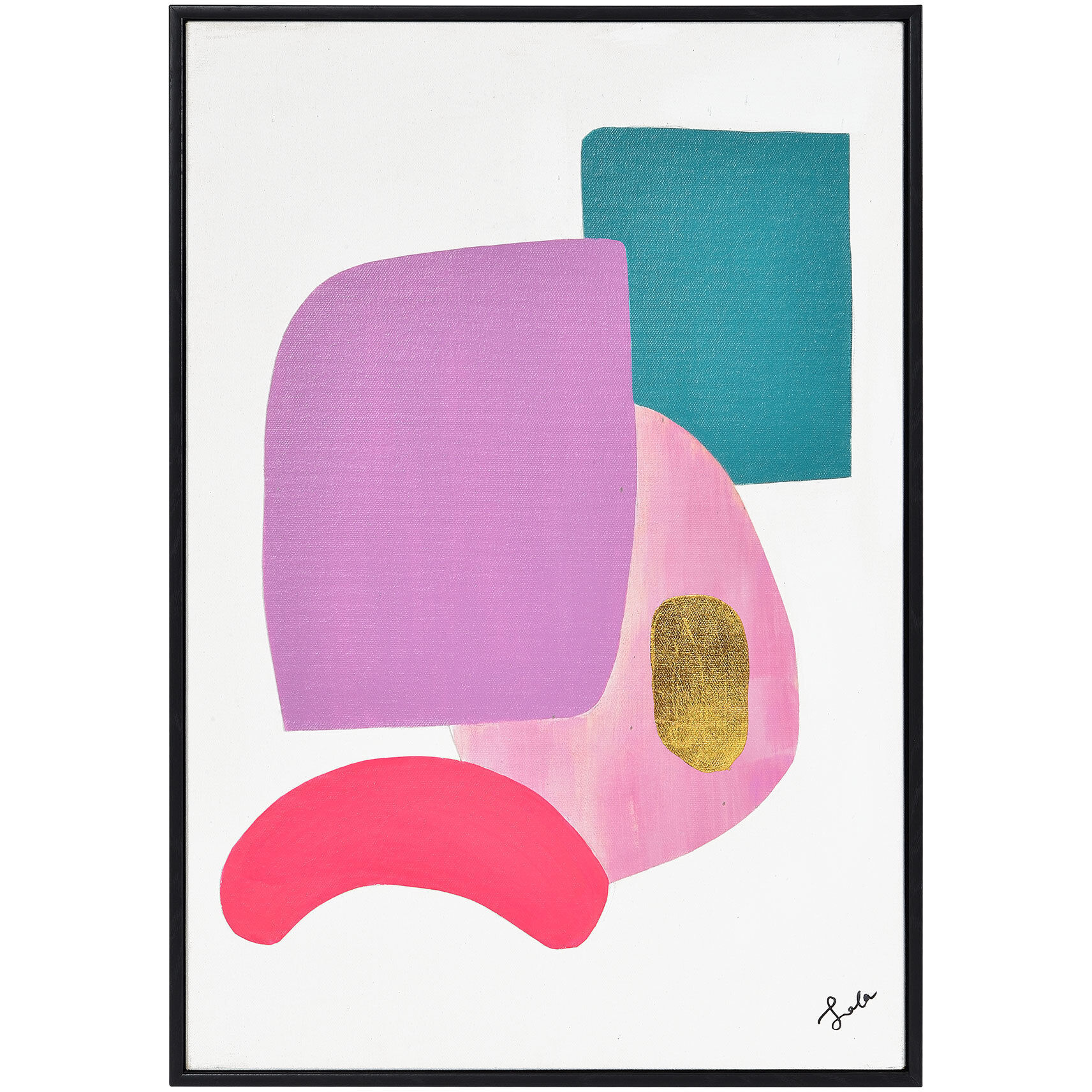 Everly Collage and Gold Leaf Canvas Art, Set of 2