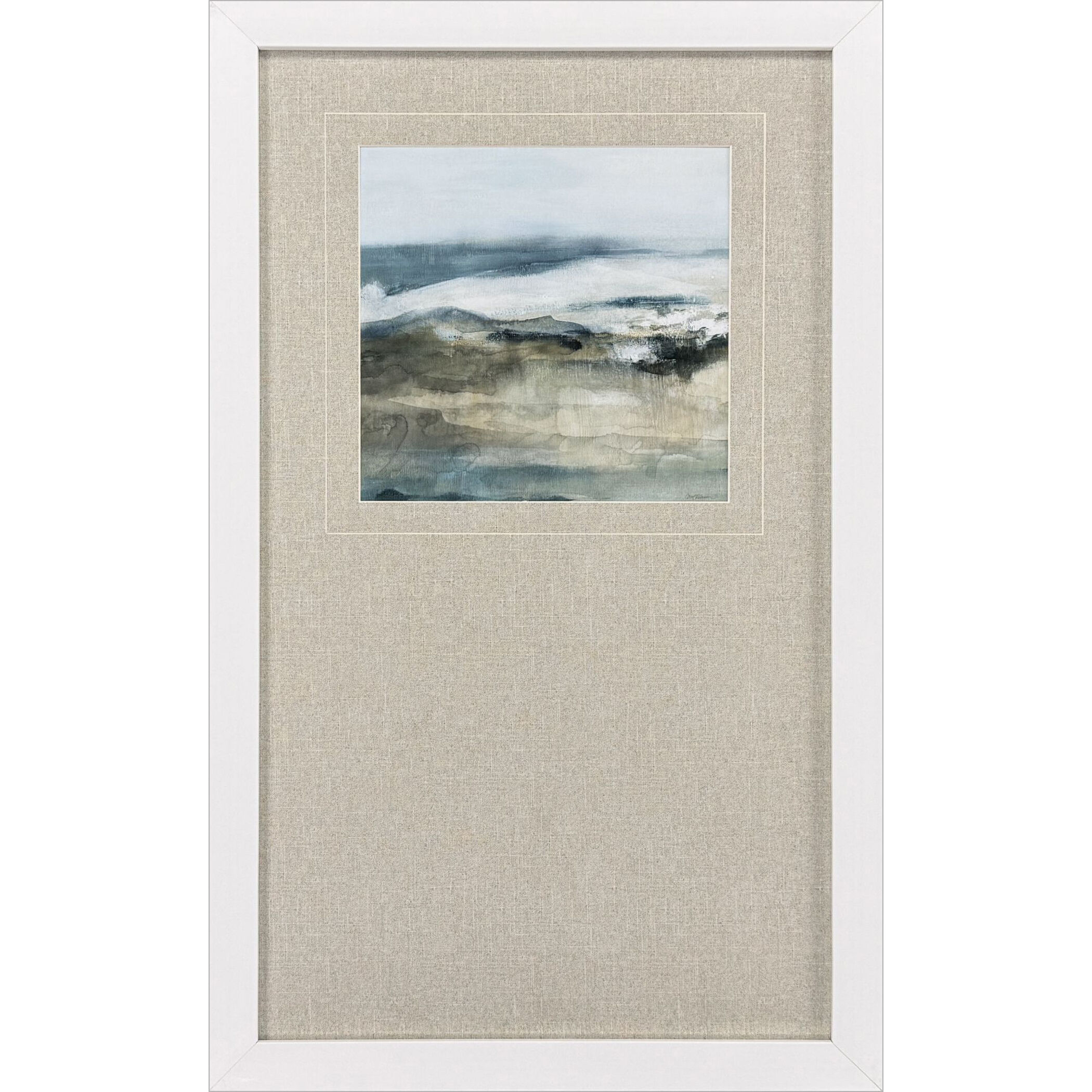 Moody Seas Blue and Multi and Teal and Neutral Framed Art, Propac