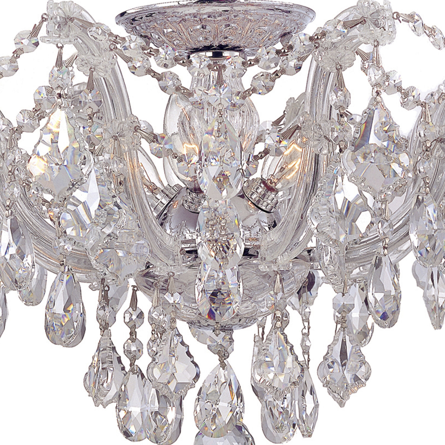 Maria Theresa 5 Light 19 inch Polished Chrome Semi Flush Ceiling Light in Clear Hand Cut