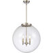 Franklin Restoration Beacon 3 Light 18 inch Antique Brass Pendant Ceiling Light in Clear Glass