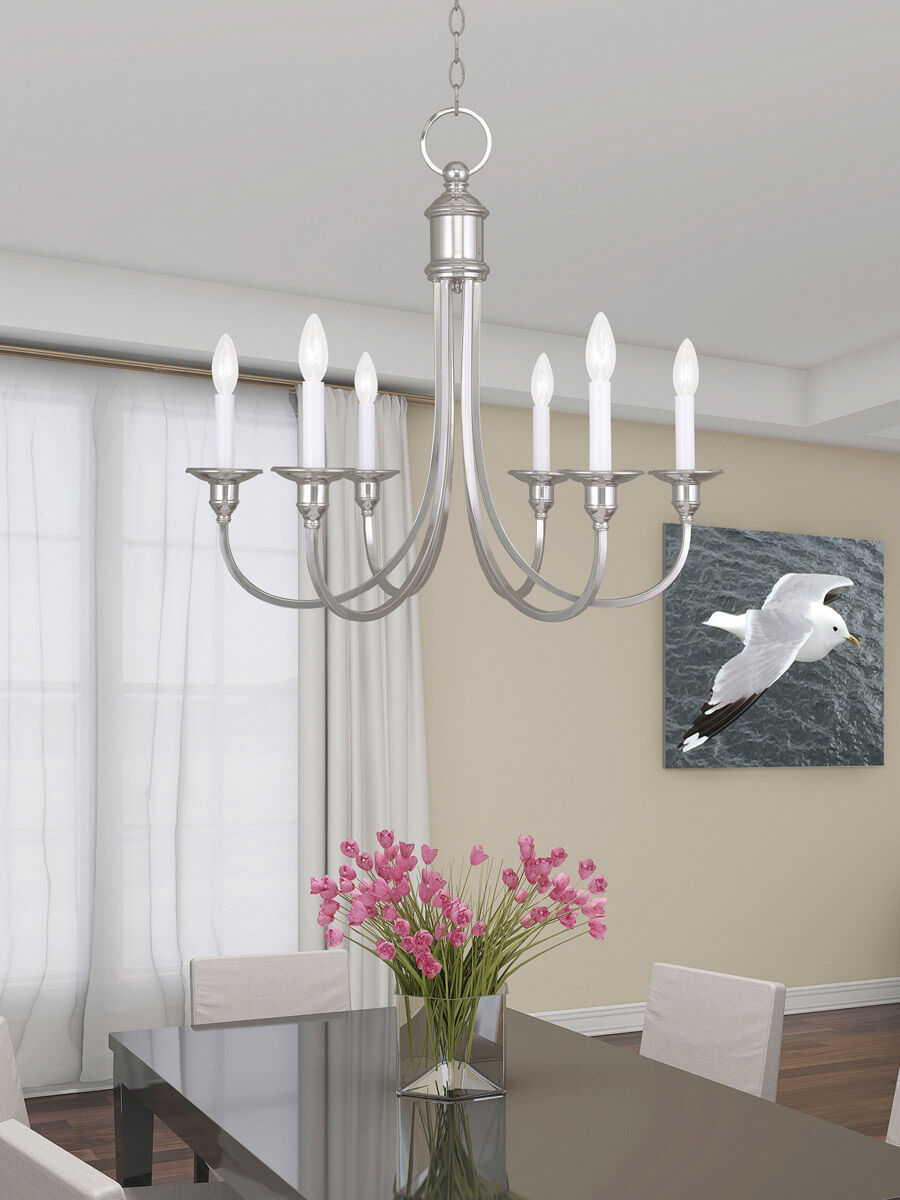 Cranford 6 Light 26 inch Polished Nickel Chandelier Ceiling Light