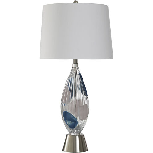 Cameron 34.5 inch 100.00 watt Multi - Clear and Blue and Blush Pink and Silver Table Lamp Portable Light