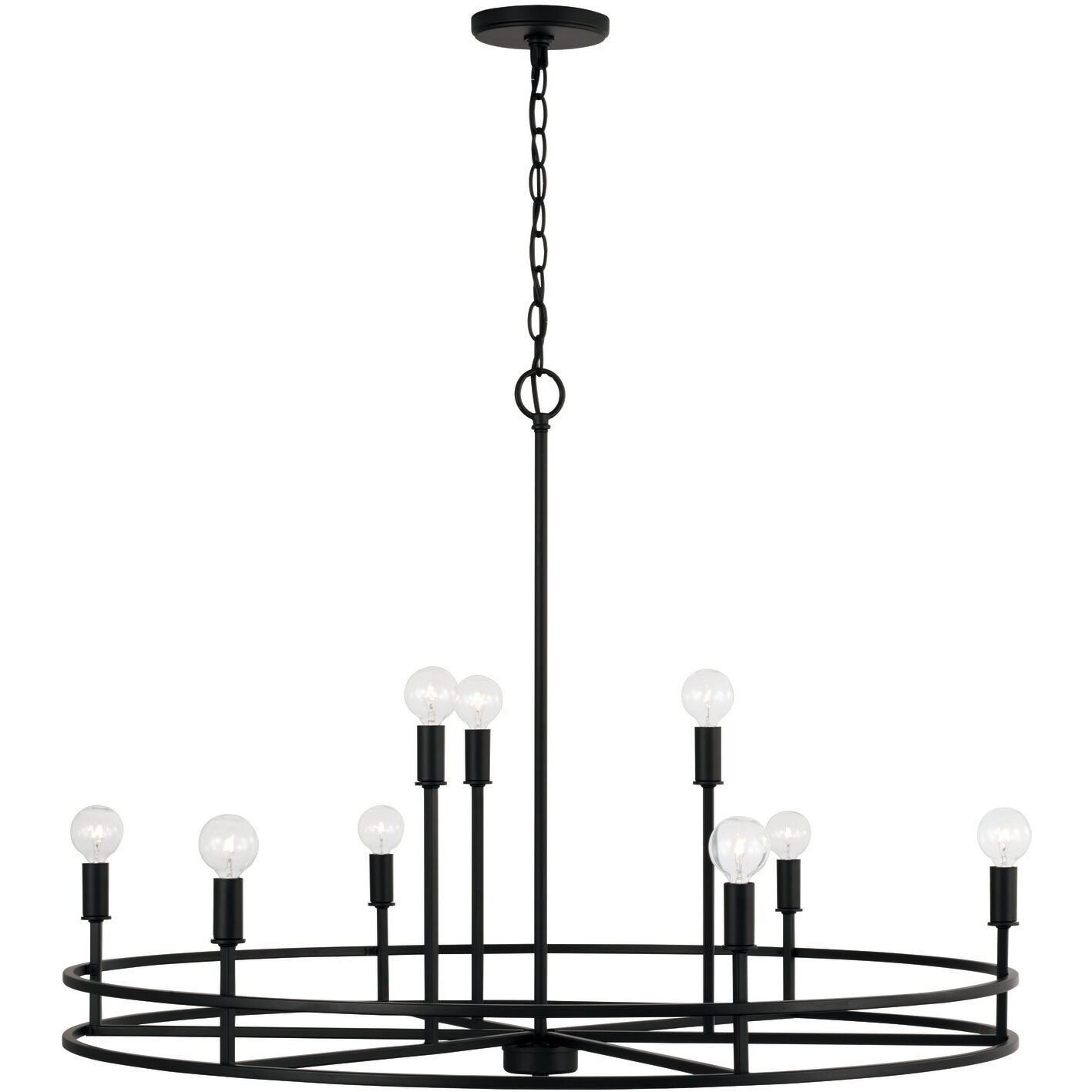 Fuller 9 Light 34.75 inch Matte Black Chandelier Ceiling Light