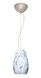 Pera 9 LED Satin Nickel Pendant Ceiling Light in Marble Grigio Glass