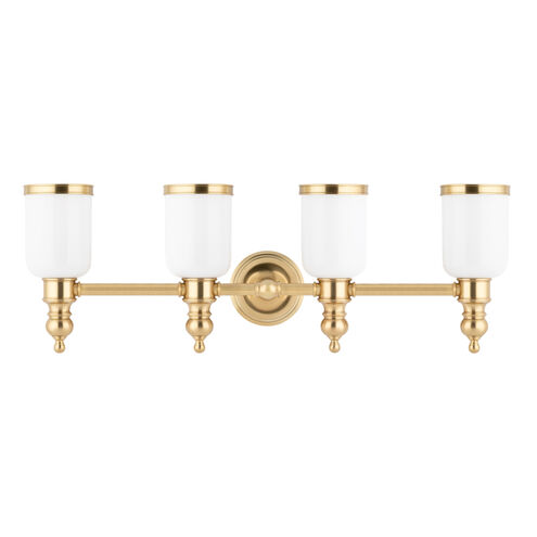 Chatham 4 Light 28.75 inch Aged Brass Bath and Vanity Wall Light