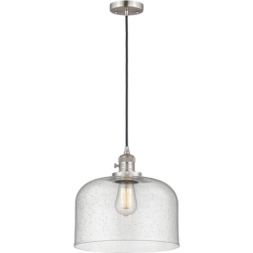 Franklin Restoration Bell 1 Light 12 inch Brushed Satin Nickel Mini Pendant Ceiling Light in Incandescent, Seedy