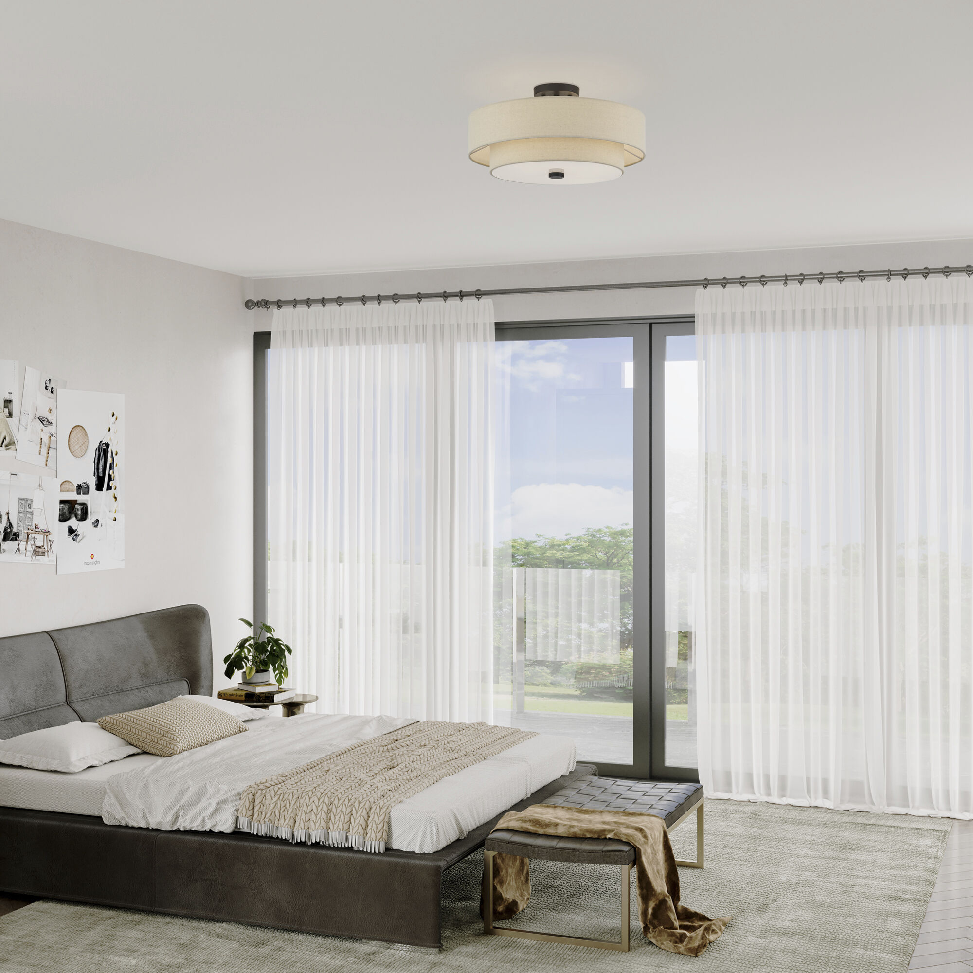 Bellingham 4 Light 18 inch Bronze Semi Flush Mount Ceiling Light, Large