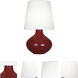 June 30.75 inch 150 watt Oxblood Table Lamp Portable Light in Oyster Linen