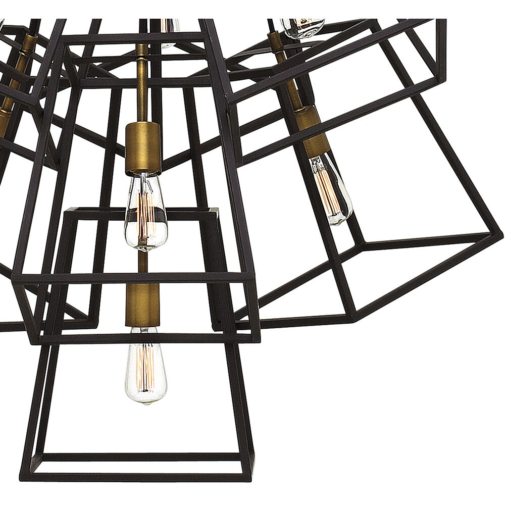 Fulton 7 Light 27.75 inch Bronze with Heirloom Brass Indoor Foyer Light Ceiling Light, Large
