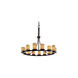 Candlearia 15 Light 42 inch Dark Bronze Chandelier Ceiling Light in Amber (CandleAria), Cylinder with Melted Rim, Incandescent