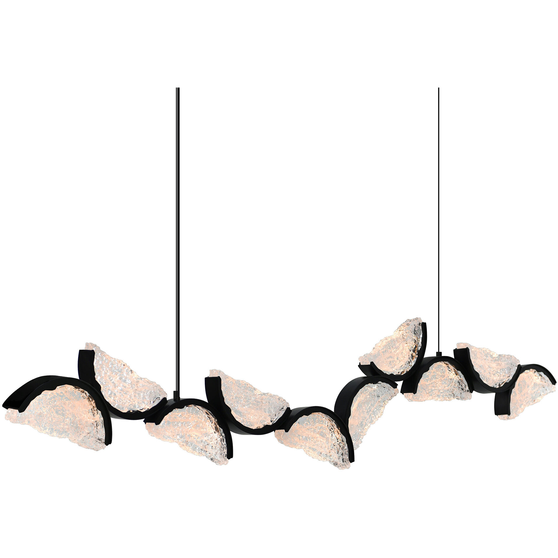 Moon LED 70 inch Black Chandelier Ceiling Light