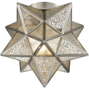 Moravian Star 1 Light 10 inch Antique Nickel Flush Mount Ceiling Light