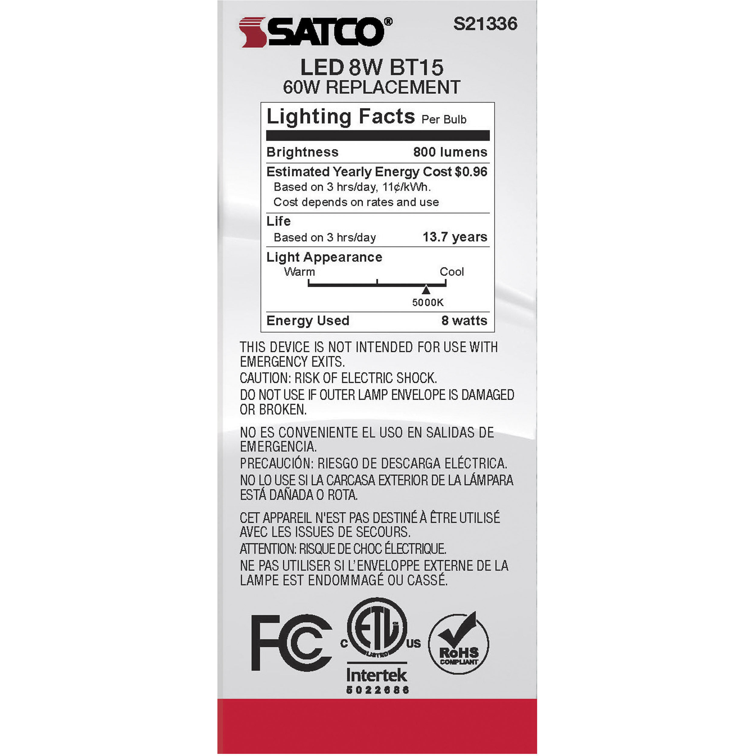 Lumos LED Medium Medium 8.00 watt 5000K LED Filament