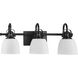 Preston 3 Light 22.12 inch Matte Black Vanity Light Wall Light