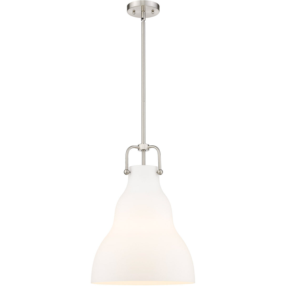 Haverhill 1 Light 14 inch Brushed Satin Nickel Pendant Ceiling Light in Matte White Glass
