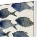 Fish Friends Blue and Gray and White Canvas