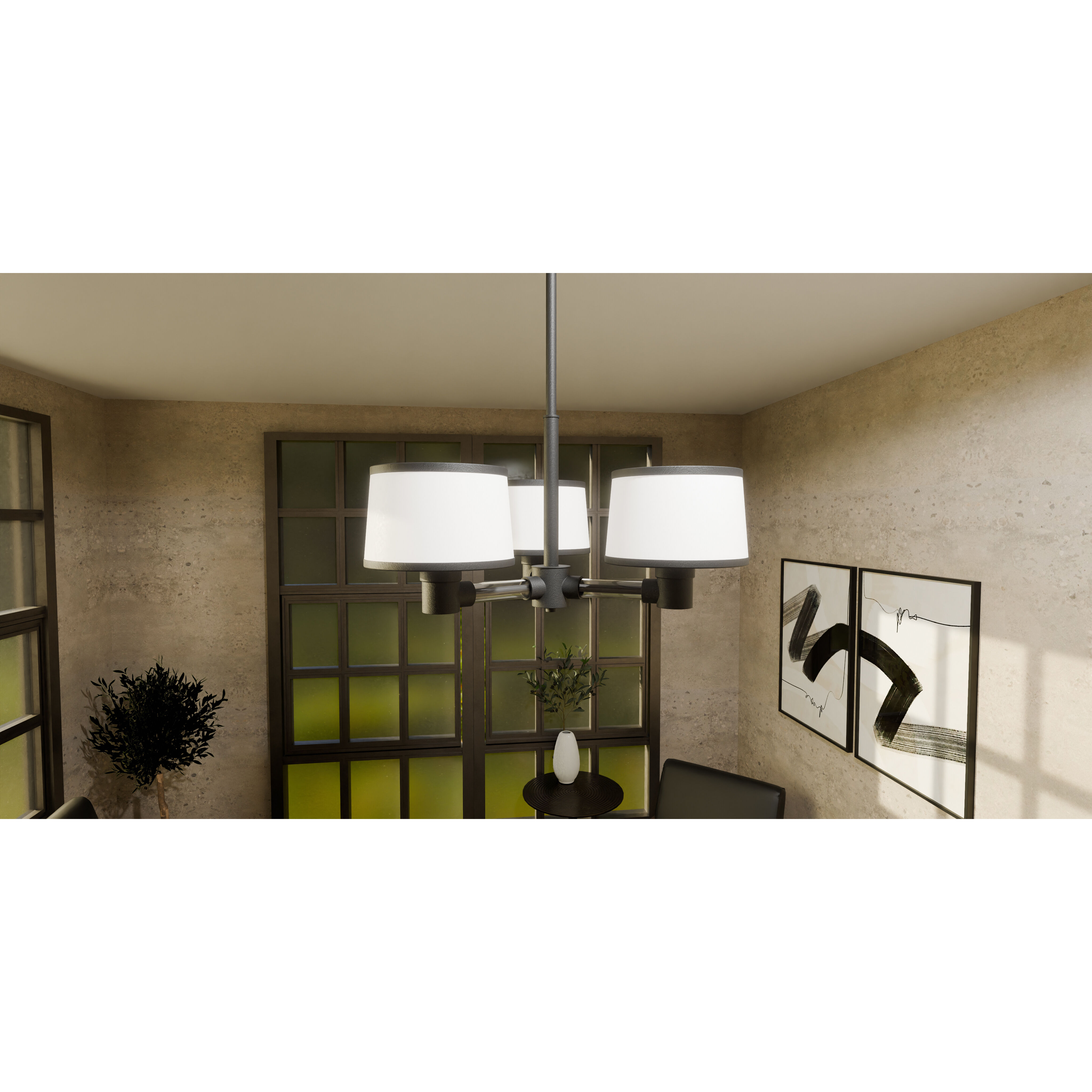 Kylen 3 Light 22 inch Matte Black Pendant Ceiling Light