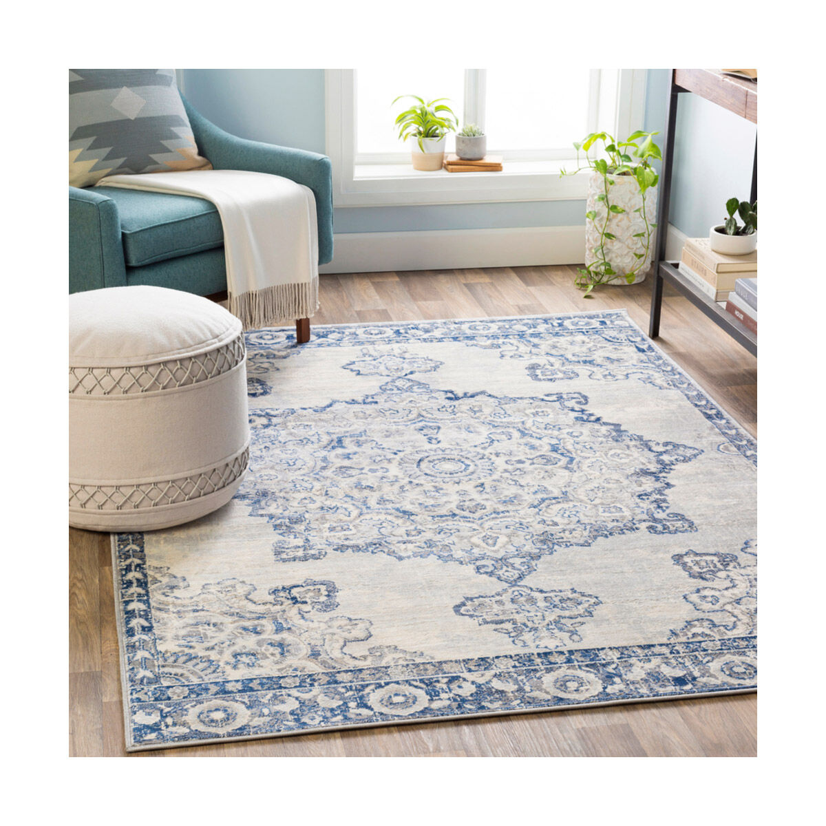 Monaco 36 X 24 inch Navy/Medium Gray/Cream/Silver Gray/Khaki Rugs in 2 x 3