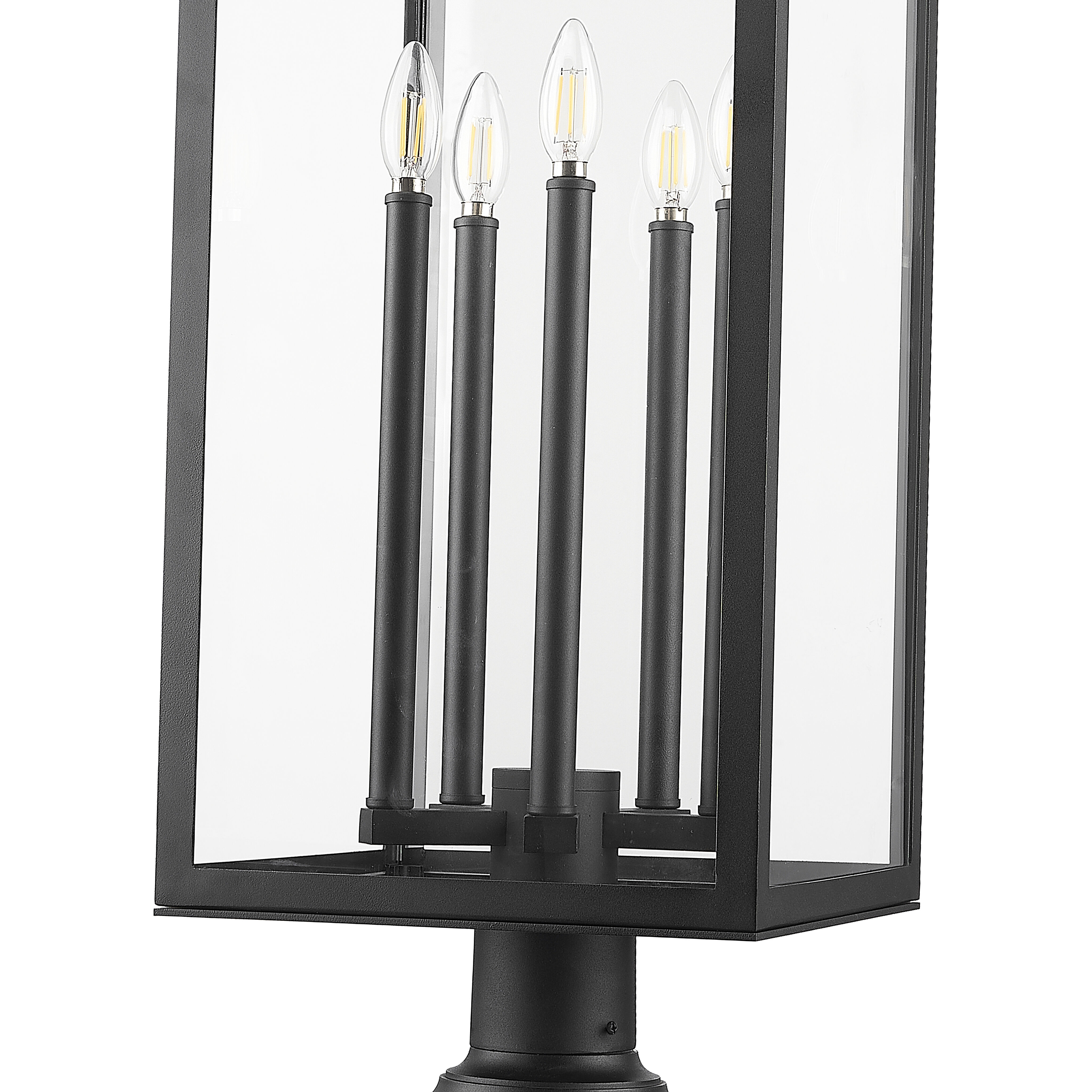 Nova 5 Light 37 inch Black Outdoor Pier Mounted Fixture